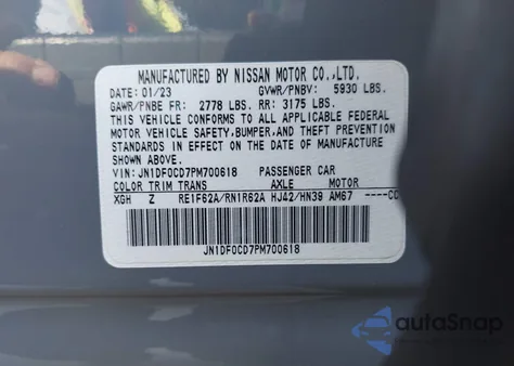 2023 Nissan Ariya Platinum+ из США, поврежденный, VIN JN1DF0CD7PM700618